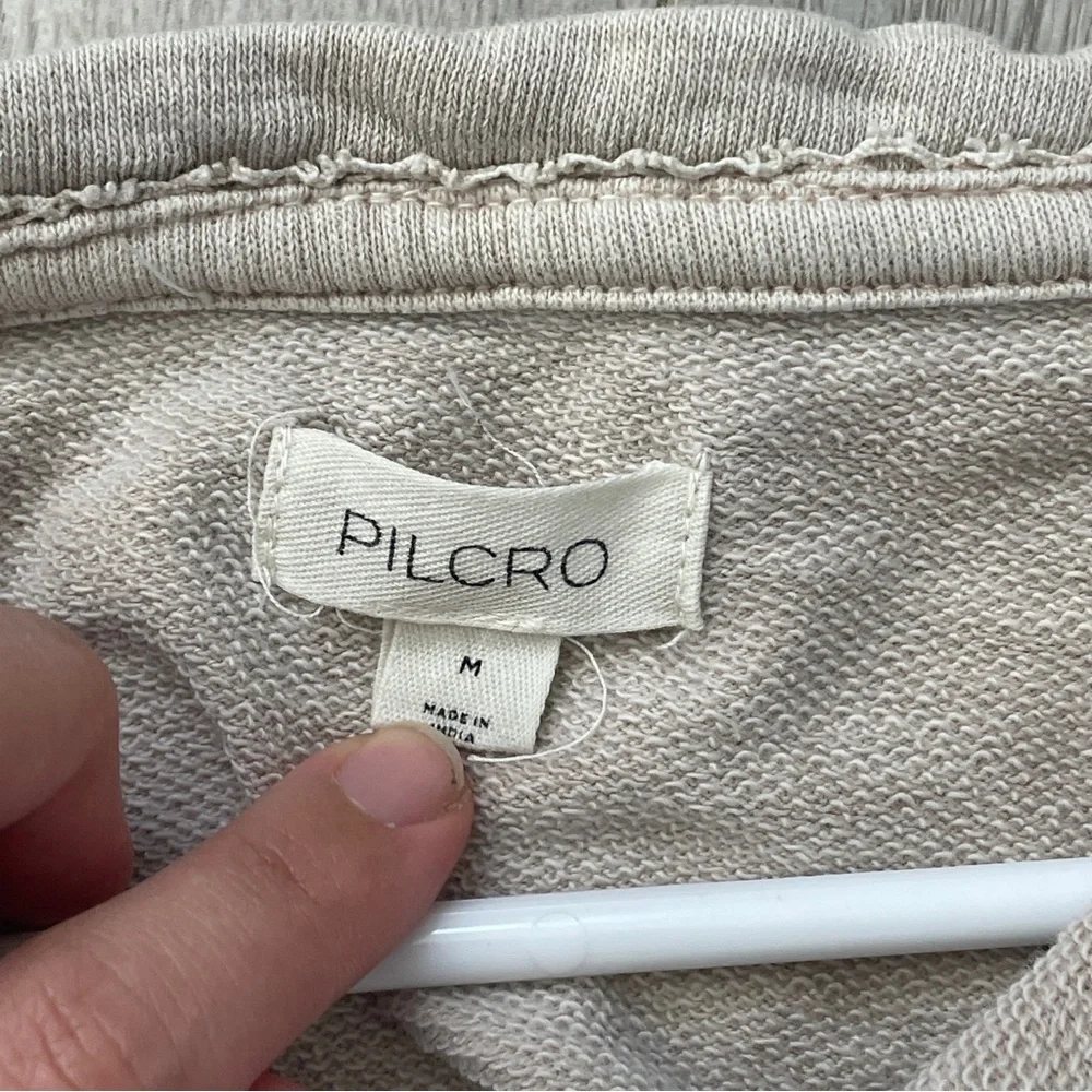 Pilcro Eyelet Sweatshirt batwing crop womens Beige (medium) boho anthropologie